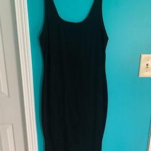 Ribbed Black Bodycon Dress